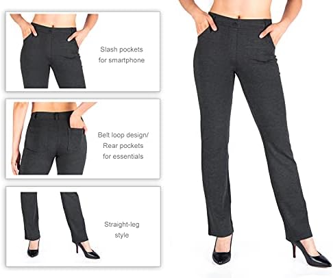 Yogipace, Kemer Halkaları, Kadın Minyon / Normal / Uzun Düz Bacak Yoga Elbise Pantolonu