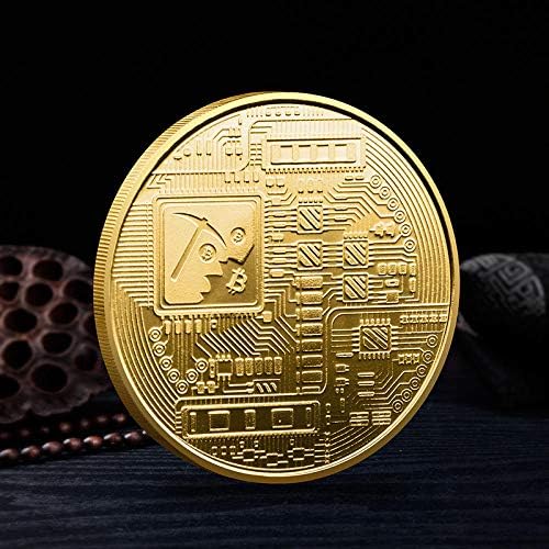 Altın Kaplama Koleksiyon Dekoratif Sikke Koruyucu Kılıf ile Dijital Sikke Bitcoin Zanaat