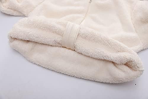 Çocuklar Bebek Kız Erkek Katı Fermuar Polar Kalın Sıcak Kapşonlu Açık Ceket Sıcak Dış Giyim Kız Şık Kışlık Mont