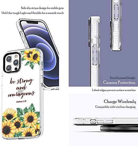 Frepstudio iPhone 14 Pro Temizle Sevimli Kılıf Kızlar Kadınlar için, Ayçiçeği Çiçek İlham Kutsal İncil Ayetleri Hıristiyan