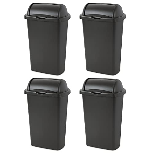 13 Galon Plastik çöp tenekesi, Roll-Top Plastik Mutfak çöp Kutusu, Çöp Kovası Plastik, Siyah çöp konteyneri Kutusu Ev/Mutfak/Banyo