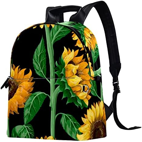 TBOUOBT Deri Seyahat Sırt çantası Hafif Dizüstü Rahat Sırt Çantası Kadın Erkek, Ayçiçeği Çiçek Sanat