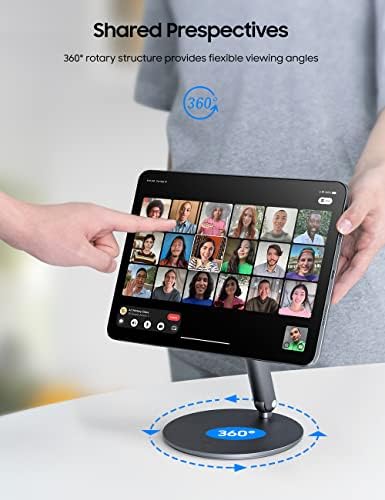 BENKS Manyetik iPad Standı Tutucu, Katlanabilir Taşınabilir Tablet Tutucu, 360 ° Ayarlanabilir Döner Alüminyum Masa Standı