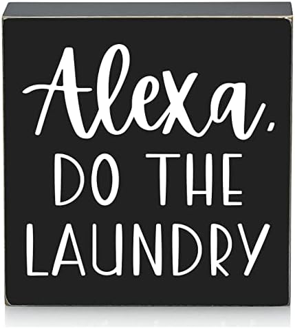 Şık ve Şık Tasarıma Sahip Ywkuiev Rustik Ahşap Plak Dekoru Alexa Çamaşırları Yıkar. Çamaşır Odaları Balkon ve Ev Tasarımı