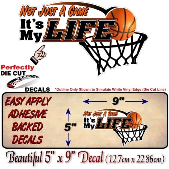 Değil Sadece bir Oyun Bu Benim Hayat Basketbol 9 Çıkartması B Topu Antrenör Çıkartmalar Baba 3 Pointer Atış Çekim Spor SUV