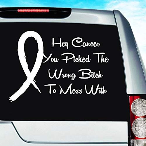 Hey Kanser Vinil Çıkartma Etiketiyle Uğraşmak için Yanlış Kaltağı Seçtiniz Tampon Araba Kamyon Penceresi için Sarılmak Dizüstü