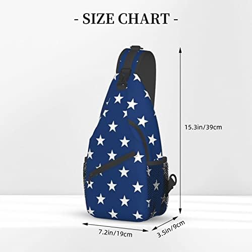 YUXIXI Amerikan Bayrağı Lacivert Yıldız Hediye tek kollu çanta Crossbody Çanta tek kollu sırt çantası Rahat Kadın Erkek Omuz