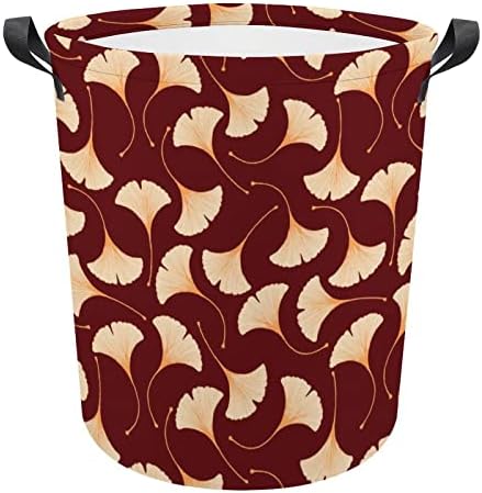 Ginkgo Biloba Yaprakları çamaşır sepeti Sepet Çanta Çamaşır Kutusu saklama çantası Katlanabilir Uzun Kolları ile