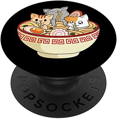 Anime Kedi Japon Ramen Hayat Şehriye Foodie Hediye PopSockets PopGrip: Telefonlar ve Tabletler için Değiştirilebilir Kavrama
