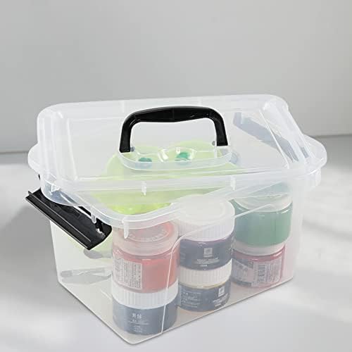 Innouse 6 Quart Şeffaf Mandallı saklama kutusu, şeffaf plastik saklama kabı Saplı, 6 Set