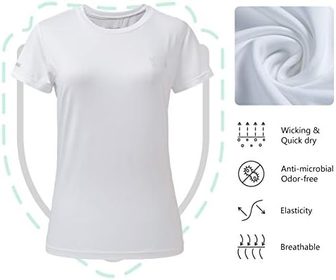 Lightbare kadın Kuru Fit Kısa Kollu T-Shirt Hafif Anti-Koku Performans Gömlek Koşu Egzersiz Spor