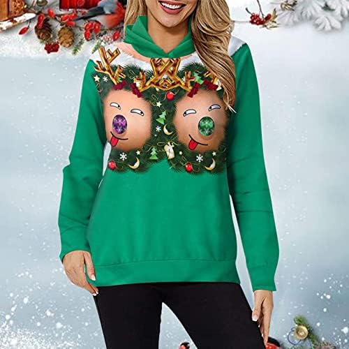 Noel Kazak Kadınlar Komik Çirkin Noel Kazak Gömlek Rahat Gevşek Yumuşak Rahat Hoodies Kazak T Shirt