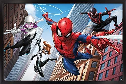 Trendler Uluslararası Marvel Çizgi Roman-Örümcek Adam-Web Kahramanlar Duvar Posteri, 22.375 x 34, siyah Çerçeveli Versiyonu