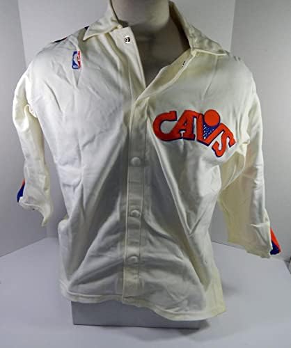 1980'ler Cleveland Cavaliers 25 Oyunu Kullanılmış Beyaz Isınma Ceketi 42 DP47456 - NBA Oyunu Kullanılmış