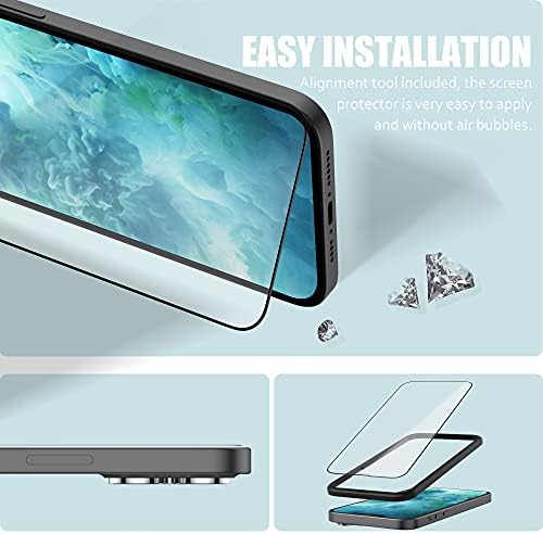 SURPHY Sierra Mavi silikon Kılıf + 3 Paket Ekran Koruyucu için iPhone 13 6.1 inç (2021 Sürümü)