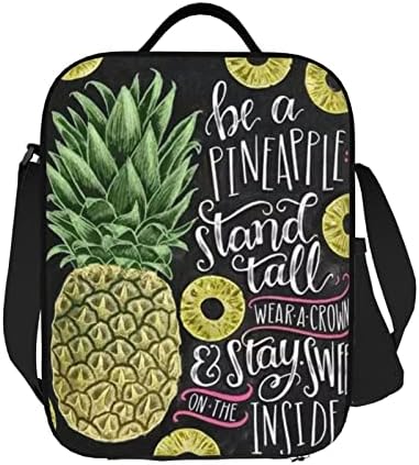 Ananas Baskılı öğle yemeği çantası Kutusu Kadın Erkek Ve Çocuklar İçin Yalıtımlı yemek taşıma çantası Yeniden Kullanılabilir
