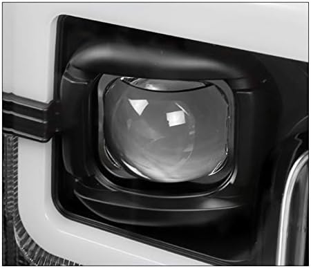 ZMAUTOPARTS LED Tüp Projektör Farlar Siyah w / 6 Beyaz DRL ile Uyumlu 2017-2019 Ford F - 250 F - 350 Süper Görev
