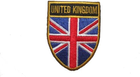 Birleşik Krallık Ülke Bayrağı OVAL KALKAN İşlemeli Demir on Patch Crest Rozeti 2X2 1/2 İnç .. Yeni