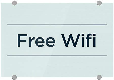 CGSıgnLab / Ücretsiz WiFi-Temel Deniz Mavisi Premium Akrilik Tabela / 18x 12