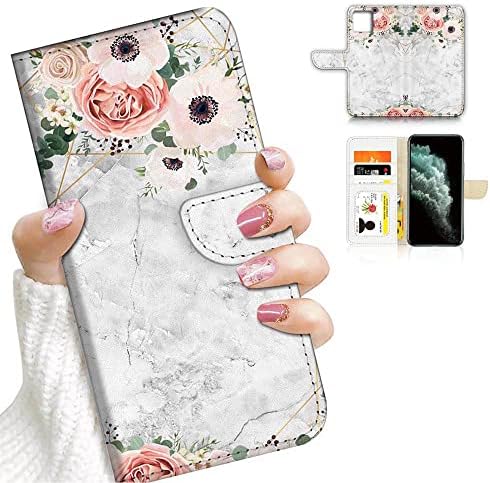 AJOURTEK iPhone 11 Pro Max, Sanat Tasarlanmış cüzdan kılıf Stil Kapak Kılıf Fantezi Çiçek Tam Vücut Koruma AD003 (24880