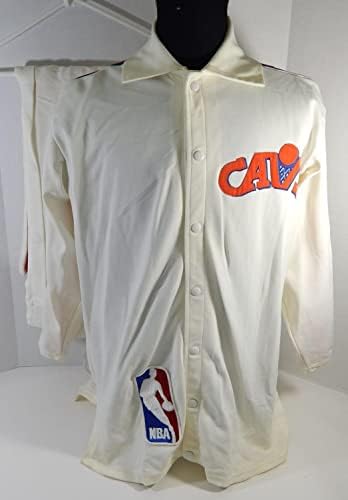 1983-87 Cleveland Cavaliers John Bagley 5 Kullanılan Oyun Beyaz Ceket Pantolon 34 P 3 - NBA Kullanılan Oyun