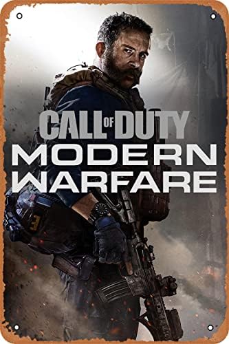 Call of Duty Modern Savaş Oyunu Posteri video oyunu Teneke Metal İşareti Vintage Duvar Plak Dekor 8x12 İnç