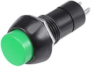 uxcell 5 Adet, 12mm Yeşil Anlık basmalı düğme anahtarı Yuvarlak Düz Düğme PBS - 11 SPST NO