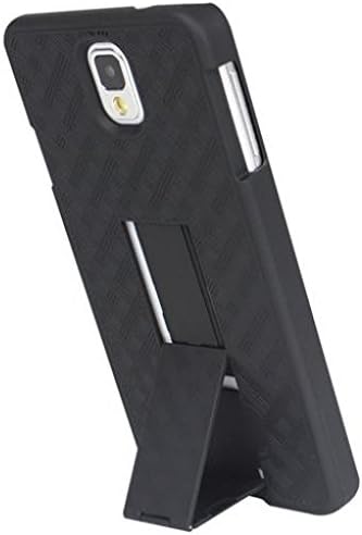 Sprint Samsung Galaxy Not 3 (SM-N900P) Kılıf, siyah Sert Kabuk Combo Kılıf Defender Taşıma Kılıf Döner Kemer Klipsi ile Kick-standı