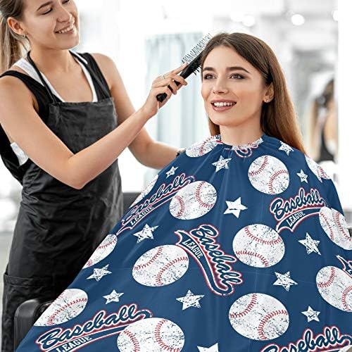 visesunny Beyzbol Yıldız Berber Pelerin Anti-Statik Saç Kesme Pelerin Snap Kapatma ile Profesyonel Salon Polyester Pelerin