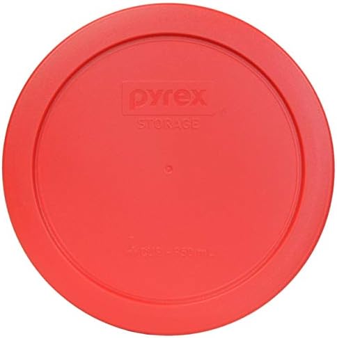 Pyrex 7201-PC Yuvarlak Kırmızı 6.5 4 Bardak Kapağı Cam Kase için 4'lü Paket