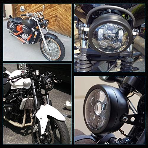 samman 5-3 / 4 5.75 İnç LED Motosiklet Far Far Konut Kova Hi / Lo Siyah