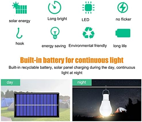 Güneş ampul, enerji tasarrufu güneş enerjili lamba taşınabilir beyaz ışık USB güneş LED ampul ışık ile 1000 mAh pil için