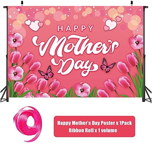 Mutlu anneler Günü Afiş Süslemeleri Anneler Günü Bayrağı Açık 5x3ft, Kapalı Ev Ev Dekor Parti Malzemeleri için Anne Hediyeler,