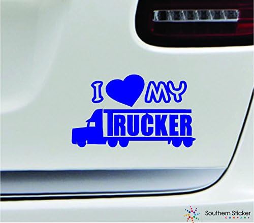 Ben Kalp Benim Kamyon Şoförü 3.9x6. 6 Mavi Kamyon Araç Sembolü Aşk Mizah Amerika Birleşik Devletleri Renkli Etiket Devlet