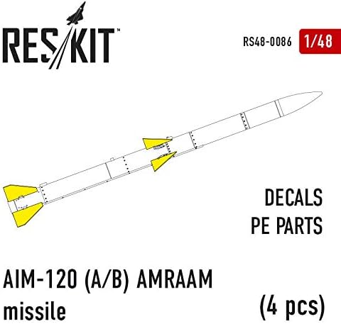 Reskıt RS48-0086 - 1/48 – AIM-120 (A/B) AMRAAM Füzesi (4 adet) Reçine Detayı