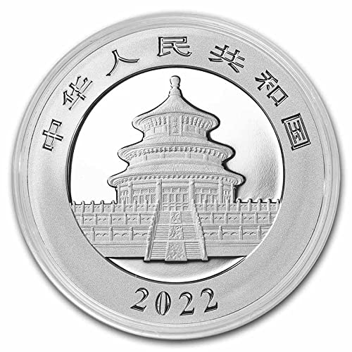 2022 CN 30 g Gümüş Panda ¥10 Madeni Para Mücevher BU Yuan Dolaşımsız
