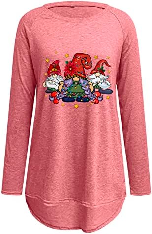 Bayan Noel Beyzbol T Shirt Komik grafikli tişört Noel Baskılı günlük t-Shirt Tee Tops