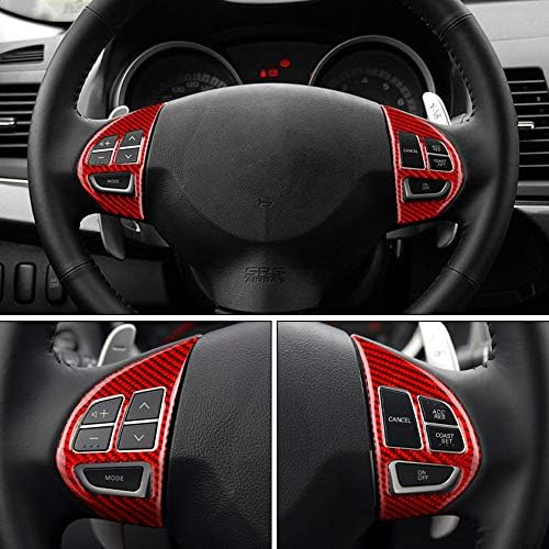 HAVA hızı Karbon Fiber Araba direksiyon Düğmesi Sticker İç Trim Çıkartması Aksesuarları Mitsubishi Lancer 2008-2015 için