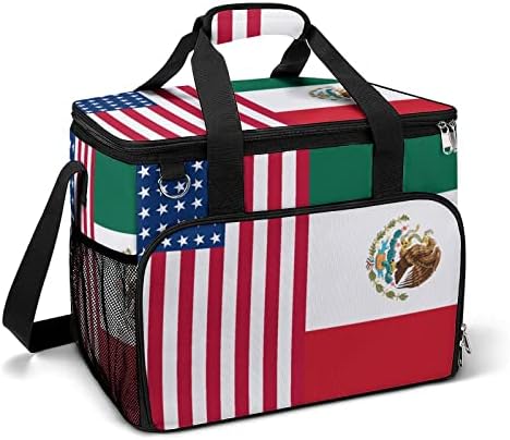 ABD Meksika Bayrağı soğutucu kutu Yalıtımlı Sızdırmaz Tote Taşınabilir Soğutma Öğle Yemeği omuzdan askili çanta Piknik Plaj