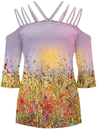 T Shirt Bayan Yaz Sonbahar Soğuk Omuz Elbise Moda Kısa Kollu Pamuklu V Yaka Grafik Bluz Tee Kadınlar için 3C 3C