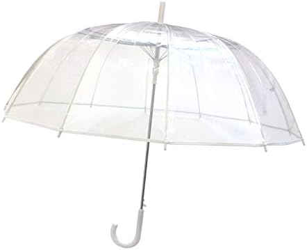 SMARTBULLE Büyük Şeffaf Çubuk Şemsiye-Rüzgara Dayanıklı; 12 Kaburga; Çap = 40 inç; Otomatik Açılış; Şemsiye Kadın; İdeal