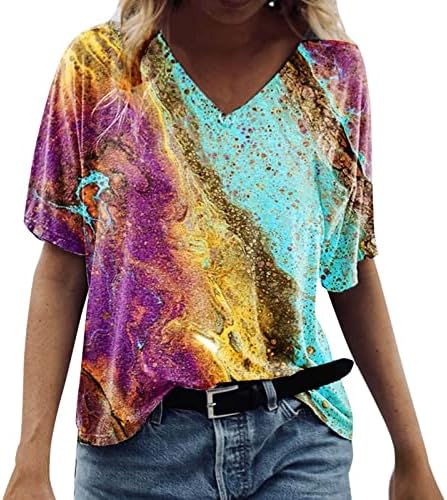 LYTRYCAMEV Bluzlar Kadınlar için Şık Gevşek Fit İş Casual Bayan Yaz Üstleri Vintage Trendy Etnik Gömlek Tatil Tunik