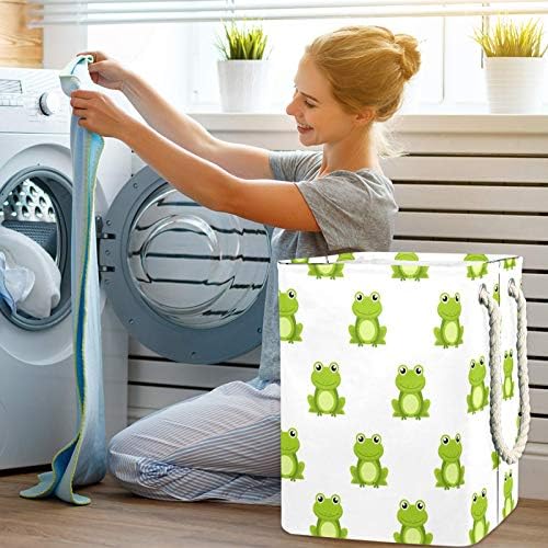 19.3 Bağlantısız çamaşır sepeti Kirli Giysiler Sepet Katlanabilir Ev Kreş Üniversite Daire Ofis Sevimli Karikatür Yeşil Kurbağalar