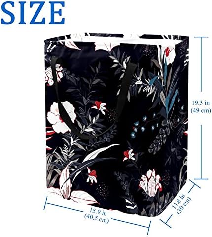 Güzel tropik çiçekler çamaşır sepeti Büyük Bez Organizatör Çantası Sepeti katlanır çamaşır sepeti Kolları ile