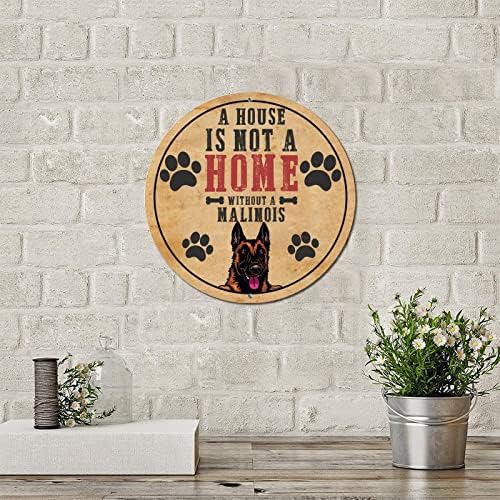 Komik Yuvarlak Pet Köpek Metal İşareti Plak Bir Ev Bir Köpek Olmadan Bir Ev Değildir Vintage Çelenk İşareti Köpek Kapı Askı