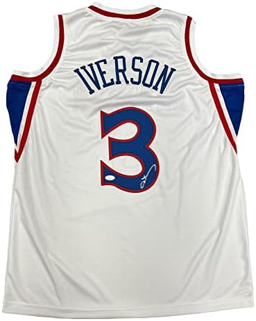 Allen Iverson Philadelphia 76ers İmza İmzalı Forma CEVAP Beyaz JSA Tanık Sertifikalı