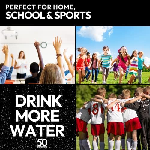 İçmek için Zamanları Olan 50 Güçlü Çocuk Su Şişesi / Zaman İşaretli 24oz BPA İçermeyen Yeniden Kullanılabilir Su Şişeleri