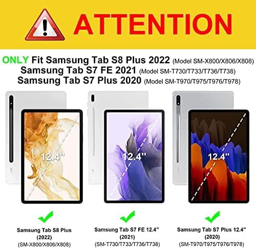UUcovers Kılıf Samsung Galaxy Tab için S8 Artı/S8+ 12.4/S7 FE 12.4/S7 Artı 12.4 (SM-X800/X806/T730/T733/T736/T738/T970/T975/T976)
