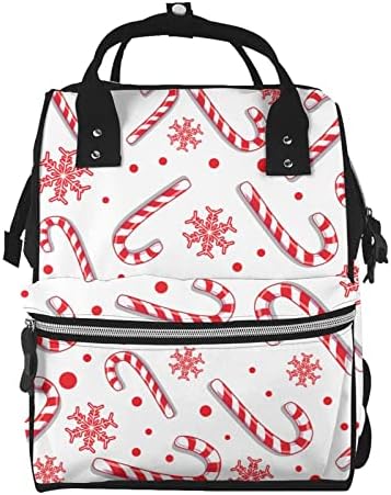Bebek bezi Değiştirme Sırt Çantaları Anne İçin Noel-Kırmızı-Şeker Kamışı Seyahat Bookbag bebek bezi çantaları Sırt Çantası