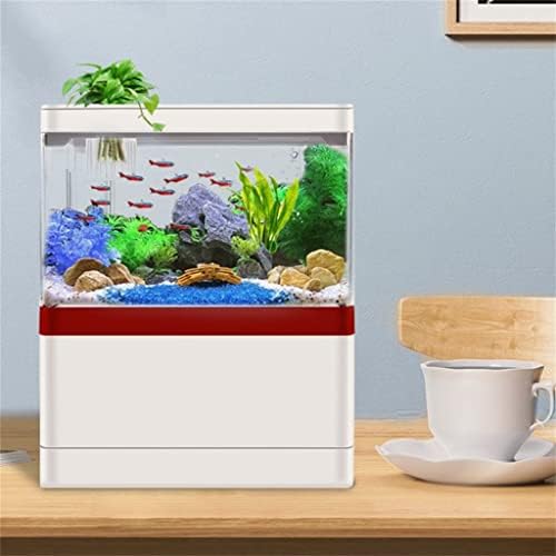 n / a Masaüstü balık Tankı ile led ışık Küçük USB Şarj Ofis Kendi Kendini İdame Ettiren Mini Akvaryum Aquaponics Ekosistem